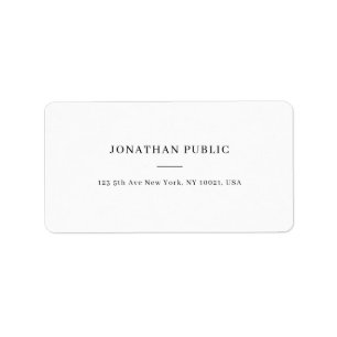 Étiquette Modèle personnalisé moderne blanc simple