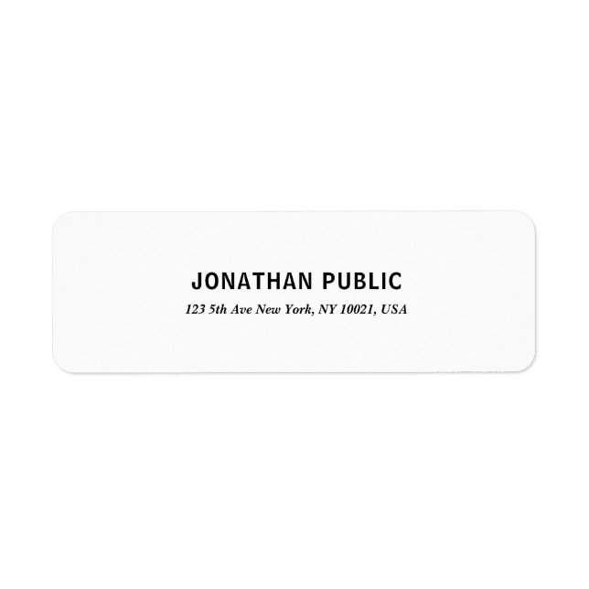 Étiquette Modèle professionnel Creative Modern Simple White (Devant)