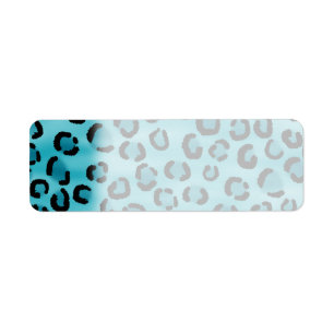 Étiquette Modèle turquoise d'empreinte de léopard