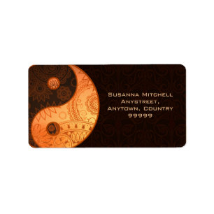 Étiquette Modèle Yin Yang Gold