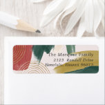 Étiquette Modern Abstract Paint | Christmas Return Address<br><div class="desc">Featuring beautiful abstract paint brush strokes. Modern color palette and gold accents makes these labels vintage feeling with a modern flair. Classic earth tones of stunning copper tone and dark green are perfect for the holidays. You’re getting ready to send out a bunch of letters, mailers, or invitations and you...</div>