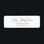 Étiquette Modern Boho Holly Jolly Christmas Adresse de retou<br><div class="desc">Célébrez la saison des fêtes avec cette étiquette d'adresse de retour boho saint jolly moderne. Le script unique et modifiable donne au design une touche chic mais élégante. Son design simple noir et blanc incarne une atmosphère classique et fantaisiste, parfaite pour la saison hivernale. La police design festive minimaliste bohème...</div>