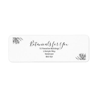 Étiquette Modern Botanical Script Return Address Label