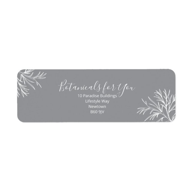 Étiquette Modern Botanical Script Return Address Label (Devant)