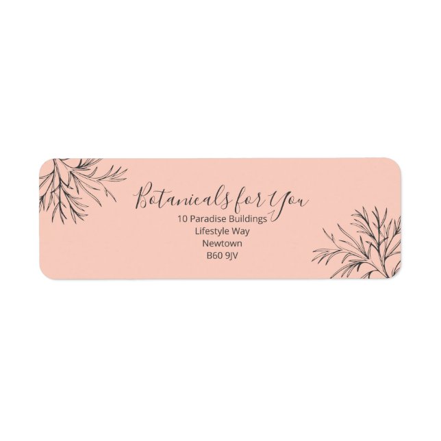 Étiquette Modern Botanical Script Return Address Label (Devant)