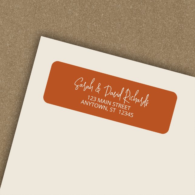 Étiquette Modern Calligraphic Citrouille Orange Adresse de r (Créateur téléchargé)