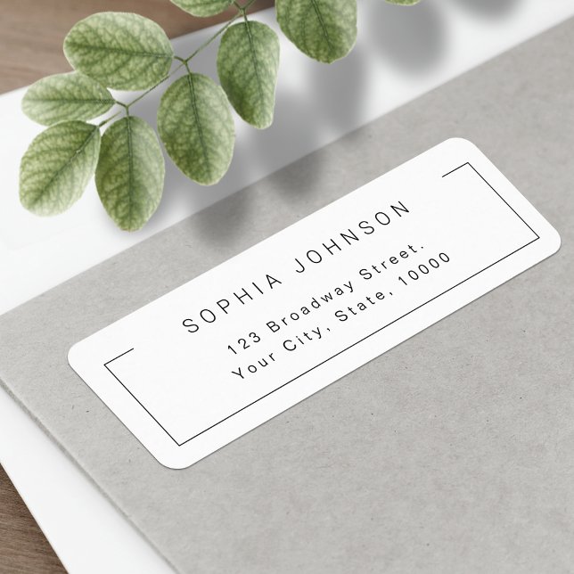 Étiquette Modern chic minimalist Return Address labels (Modern chic minimalist Return Address labels)