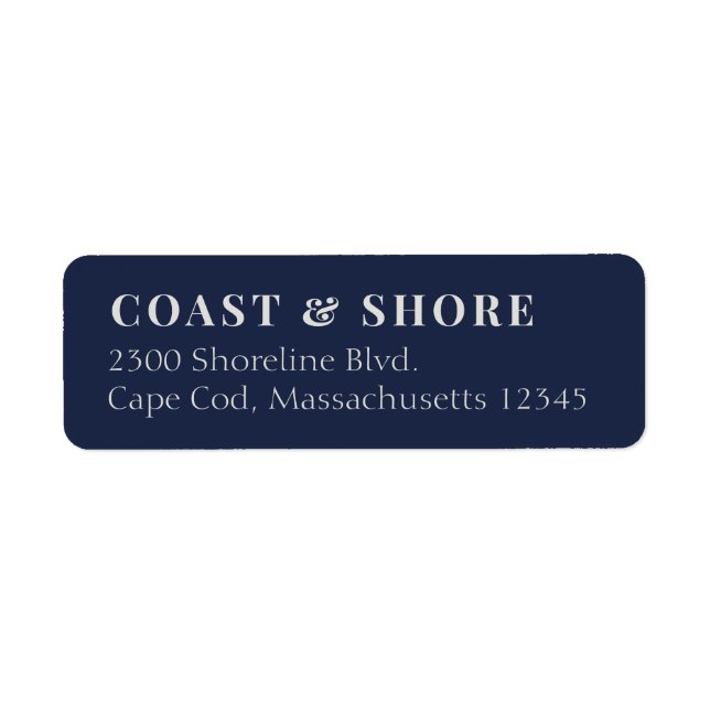 Étiquette Modern Coastal Blue Return Address Labels (Devant)