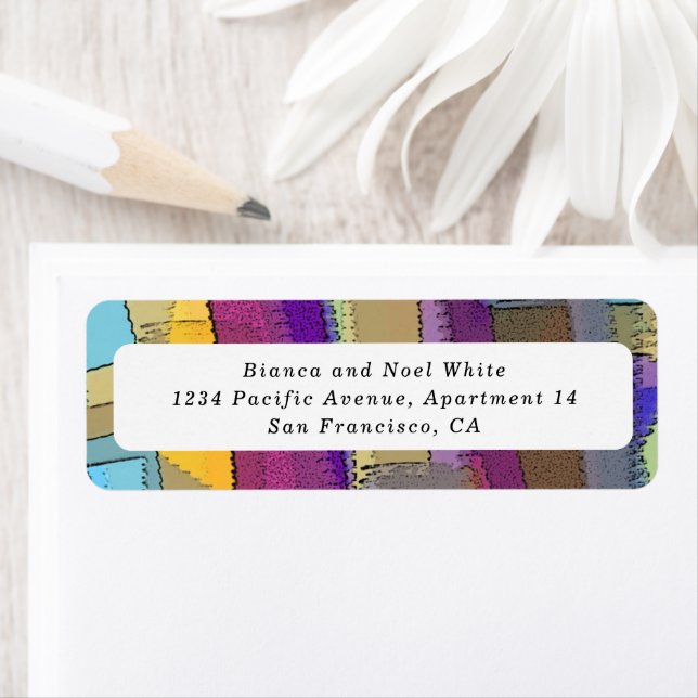 Étiquette Modern Colorful Return Address Labels (En situation)