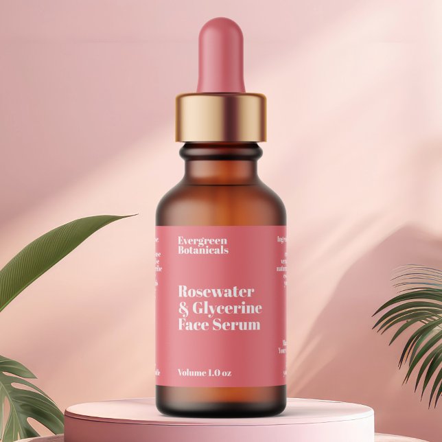 Étiquette Modern Dusty Rose Cosmetics Dropper Bottle Label (Créateur téléchargé)