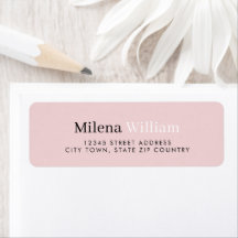 Modern Elegant Blush Pink Address