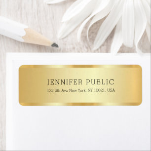 Étiquette Modern Elegant Gold Modèle Luxe Adresse de retour