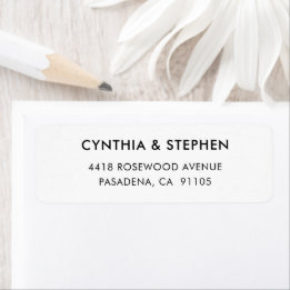 Étiquette Modern Elegant Simple Wedding Return Address