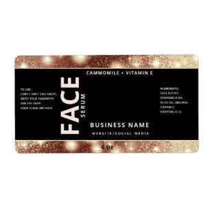 Étiquette Modern elegant sparkle simple face serum label
