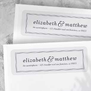Étiquette Modern Elegant Typography Framed Return Address