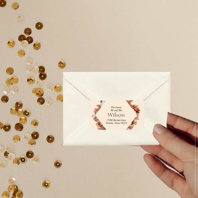 Étiquette Modern Fall Orange BOHO Adresse de retour (Créateur téléchargé)