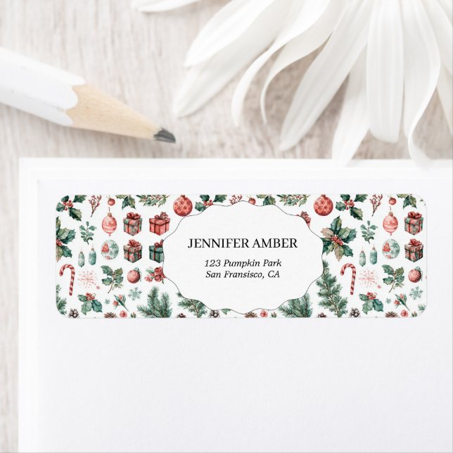 Étiquette Modern Festive Holiday Simple Rustic Boho (En situation)
