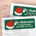 Étiquette Modern Funny Cute Santa Hats Adresse de retour per<br><div class="desc">Ce design simple et moderne est composé d'une typographie de script ludique.</div>
