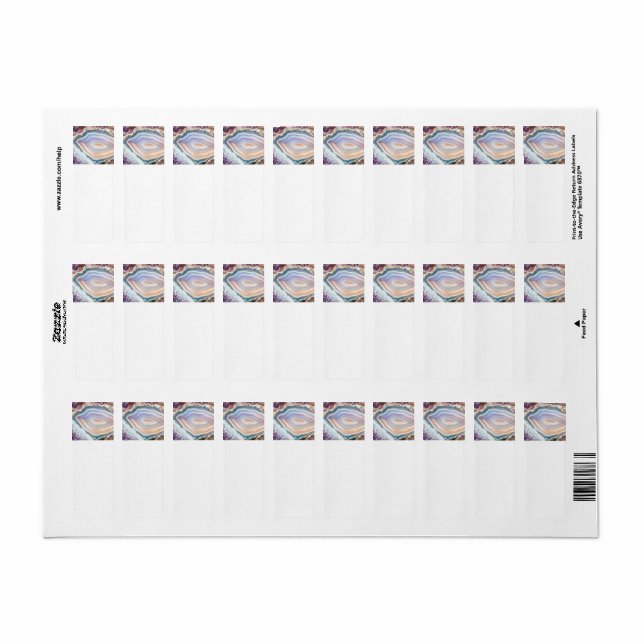 Étiquette Modern Geode Cyrstal | Crystal Photo Label (Feuille entière)