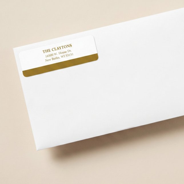 Étiquette Modern Gold Bar Return Address Labels (Créateur téléchargé)