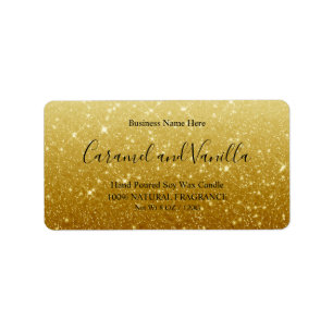 Étiquette Modern Gold Glitter Candle Label