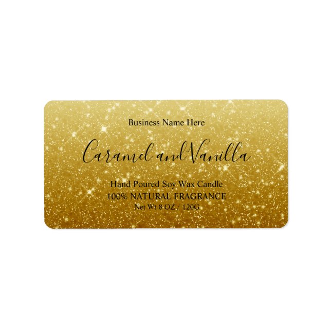 Étiquette Modern  Gold Glitter Candle  Label (Devant)