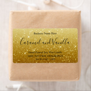 Étiquette Modern Gold Glitter Candles Label