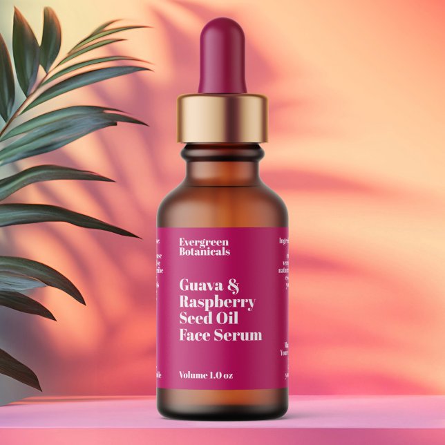 Étiquette Modern Hot Pink Cosmetics Dropper Bottle Label (Créateur téléchargé)