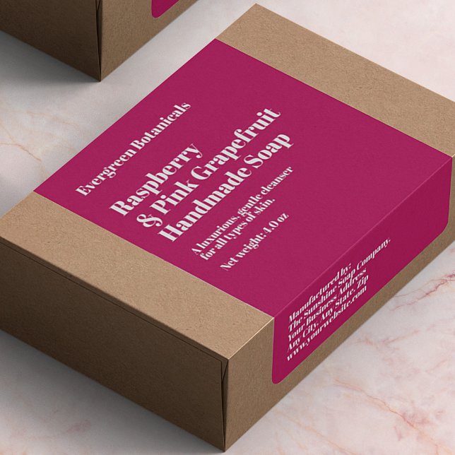 Étiquette Modern Hot Pink Soap Packaging Label (Créateur téléchargé)