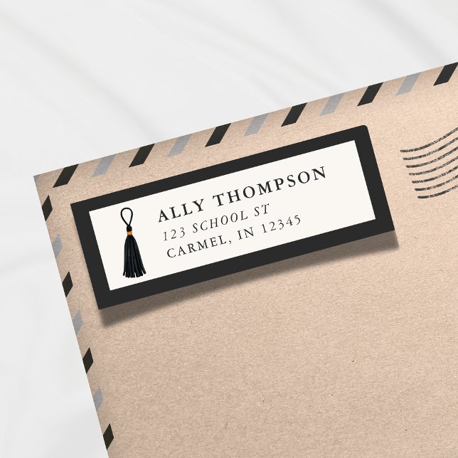 Étiquette Modern Ivory Graduation Cap Tassel  (Modern Ivory Graduation Cap Tassel Label)