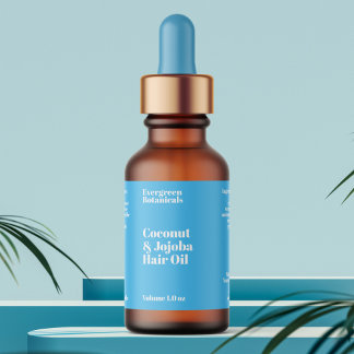 Étiquette Modern Light Blue Cosmetics Dropper Bottle Label