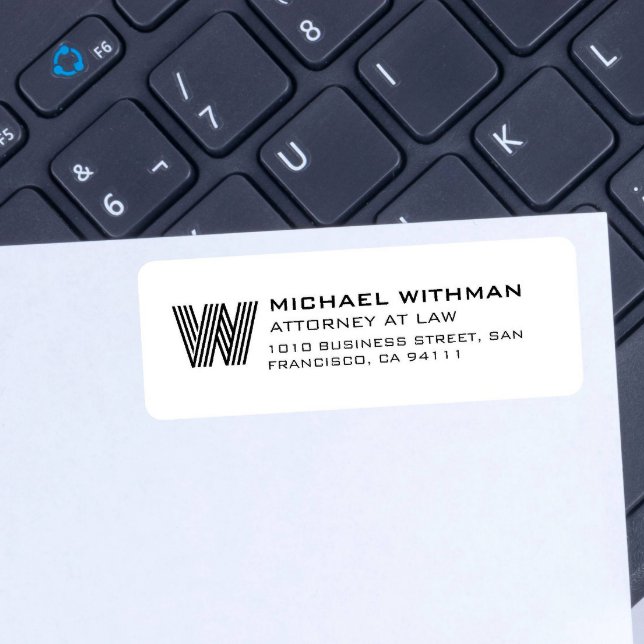 ÉTIQUETTE MODERN LINE MONOGRAM CORPORATE LAWYER ACCOUNTANT (Créateur téléchargé)