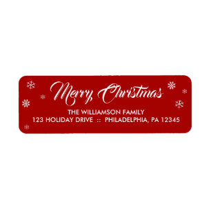 Étiquette Modern Merry Christmas Hand Lettered Script Label