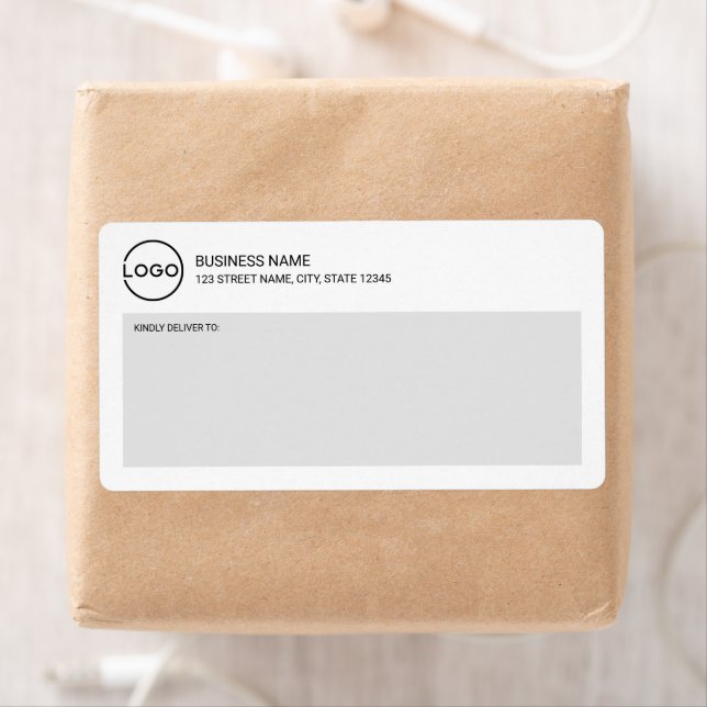 Étiquette Modern Miniamlist Custom Business Logo Shipping La (En situation)