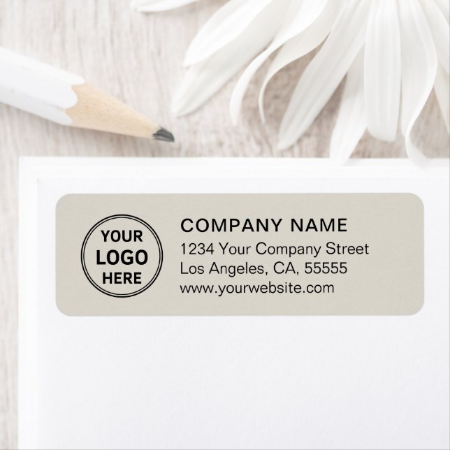 Étiquette Modern Minimal Custom Logo Neutral Corporate (En situation)