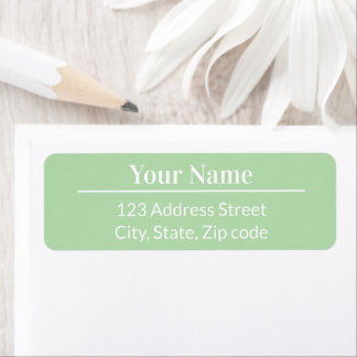 Étiquette Modern Minimal Pastel Light Green Name Address