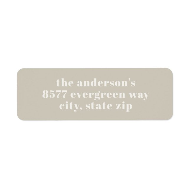 Étiquette Modern Minimalist Beige Return Address Label (Devant)