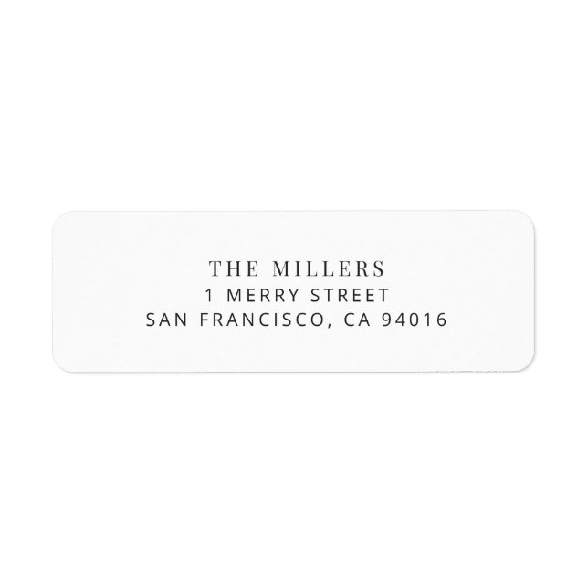 Étiquette Modern Minimalist Wedding Address Label (Devant)