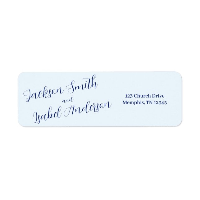 Étiquette Modern Minimalistic Blue Return Address Label (Devant)