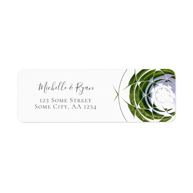 Étiquette Modern Olive Leaves Wedding Address Label (Devant)