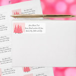 Étiquette Modern Pink Christmas Trees<br><div class="desc">This Christmas return address label is ready to be personalized with your own text. Modern abstract style cluster of pink and white Christmas trees spattered with snow on a pink monochromatic background is a cute twist for your cards,  packages and correspondence.</div>