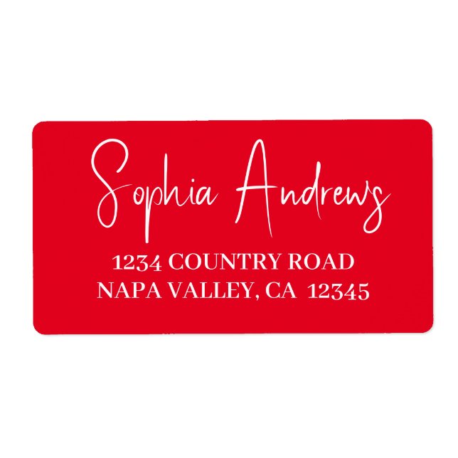 Étiquette Modern Red Holiday Retour Adresse Label Holiday (Devant)