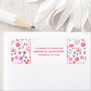 Étiquette Modern Rose Flower Garden Boho Adresse de retour