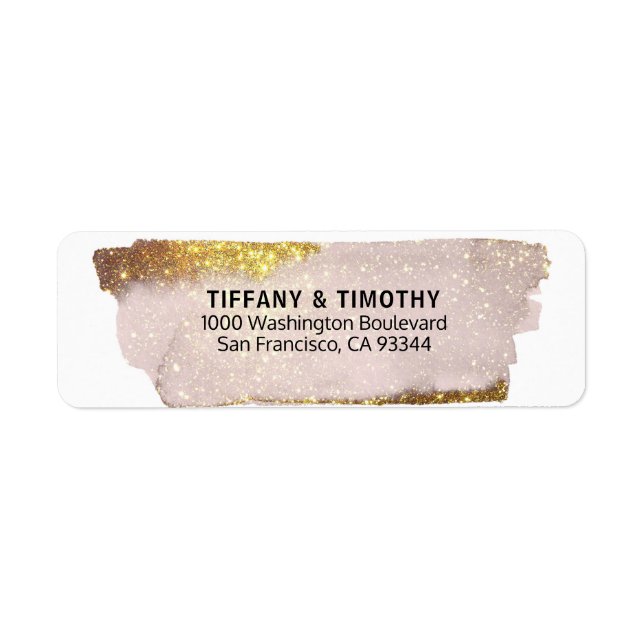 Étiquette Modern Rose Rose Gold Parties scintillant Adresse  (Devant)