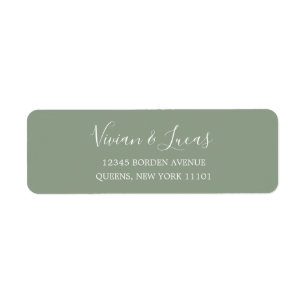 Étiquette Modern Sage Green Chic Script Retourner Adresse