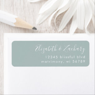Étiquette Modern Script Sea Glass Wedding Return Address