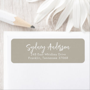 Étiquette Modern Simple Calligraphie Adresse de retour