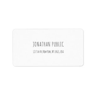 Étiquette Modern Simple Elegant White Professional Plain