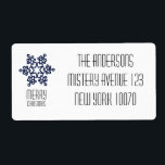 Étiquette Modern Snowflake Merry Christmas Blue<br><div class="desc">Merry Christmas Blue Snowflake customizable label.
Please visit our store for other matching items or contact us for custom request!</div>
