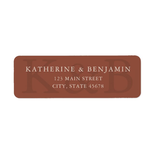 Étiquette Modern Terracotta Wedding Return Address (Devant)